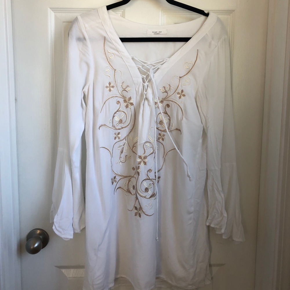 White summer shift dress
